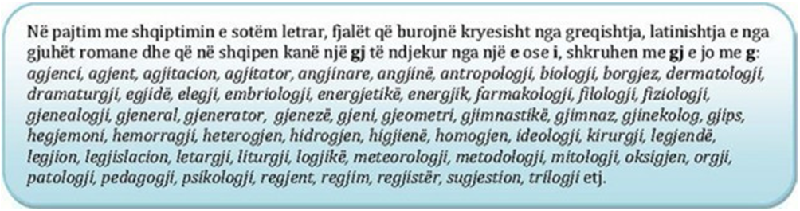 Shkrimi i fjalve t huaja.