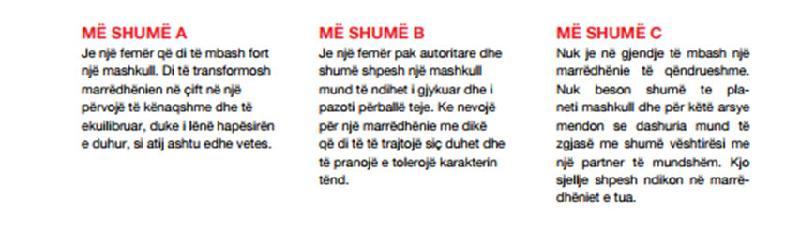 Prgjigjet e testit