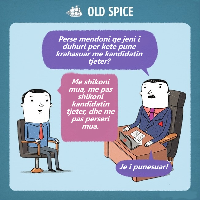 Intervista e puns n Old Spice